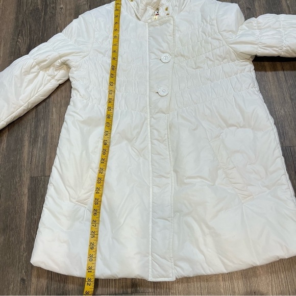 Twisted Heart Vintage White Mid Length Full Zip Warm Puffer Jacket Coat Snow M - Picture 14 of 16